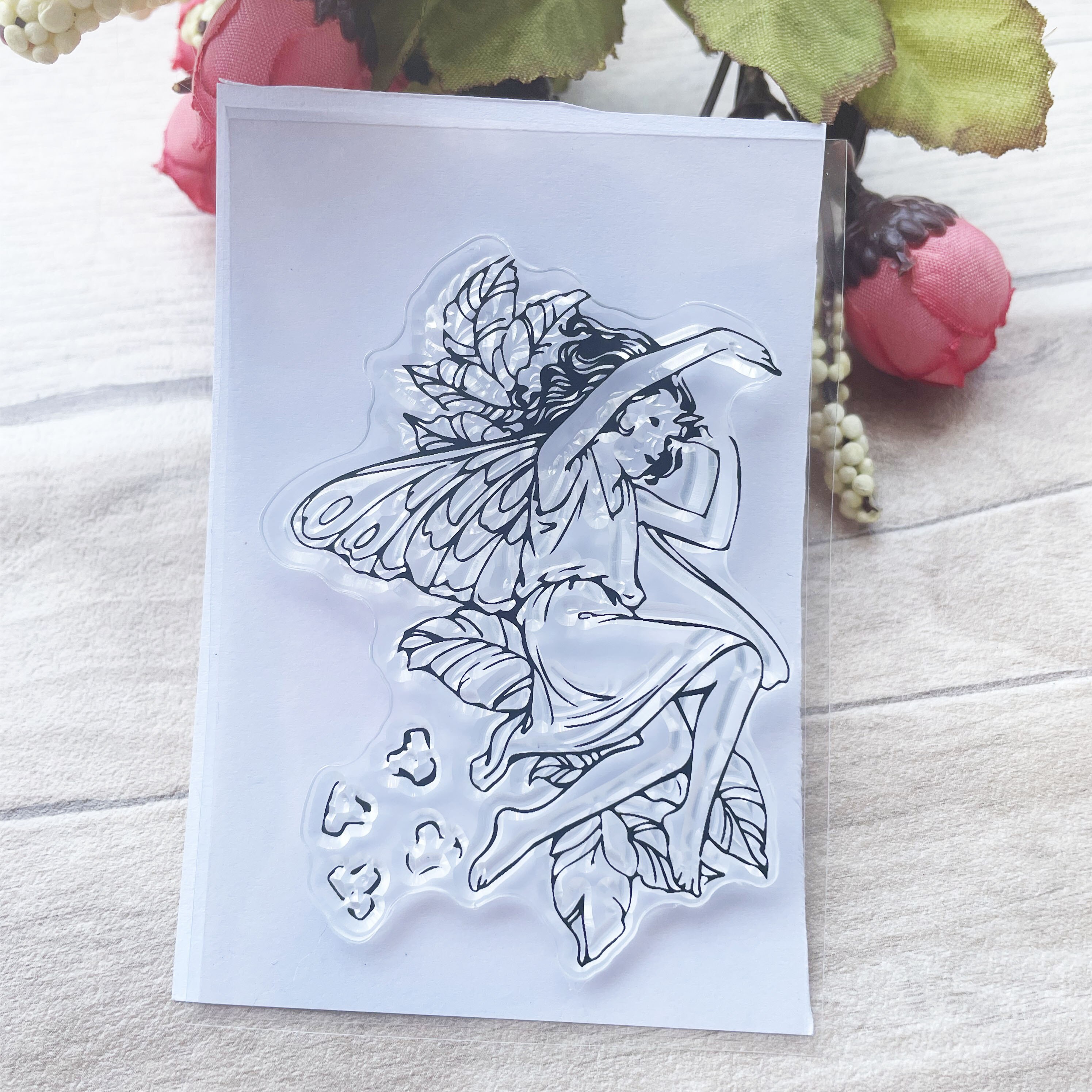 9*6cm Fairy Butterfly Clear St - Butterfly Rubber Sheet ulasan dan harga