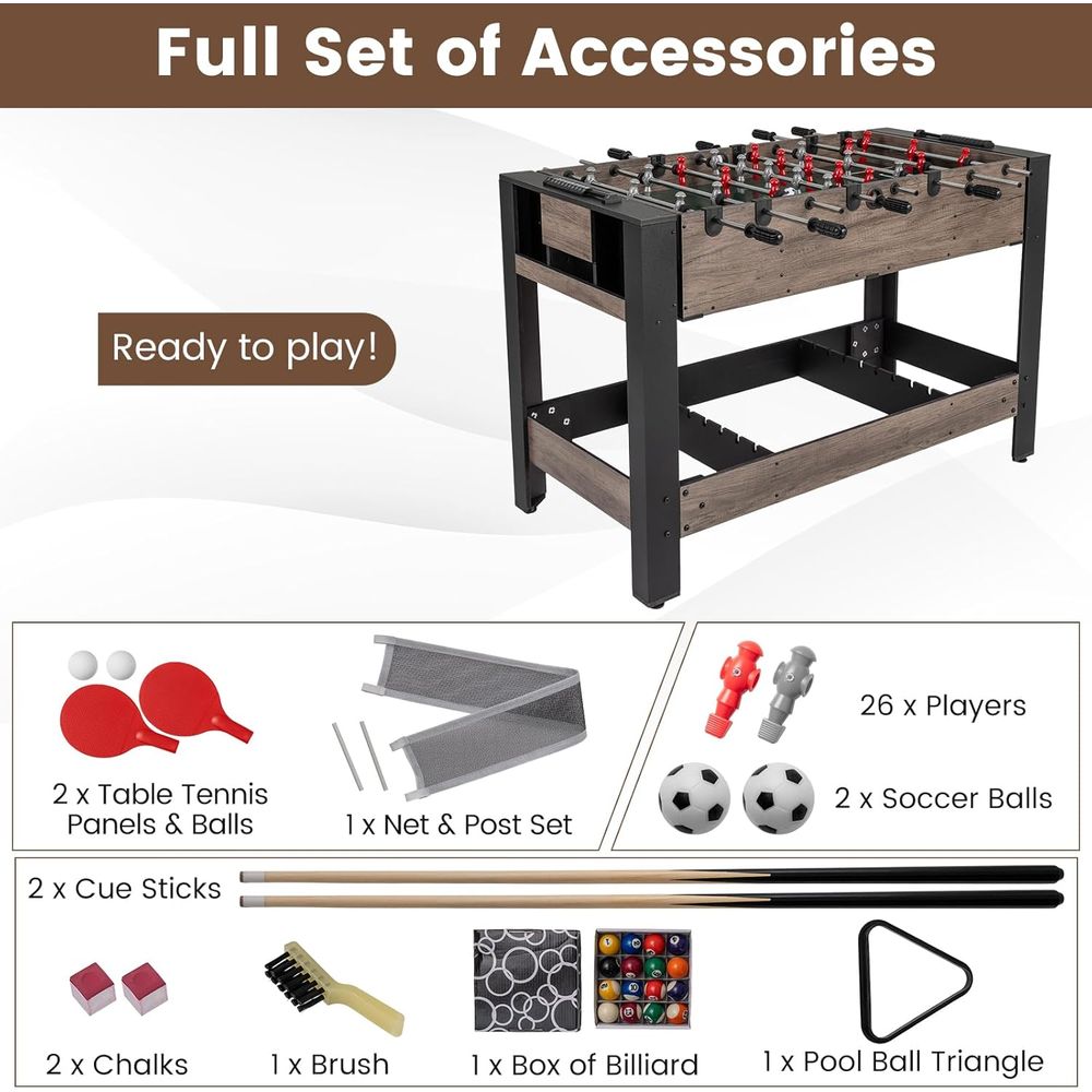 3-in-1 Swivel Game Table, 49'' - Table Tennis Or Tennis Table ulasan dan harga