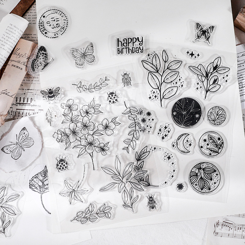 Moon Flowers Leaves Butterfly  - Butterfly Rubber Sheet ulasan dan harga