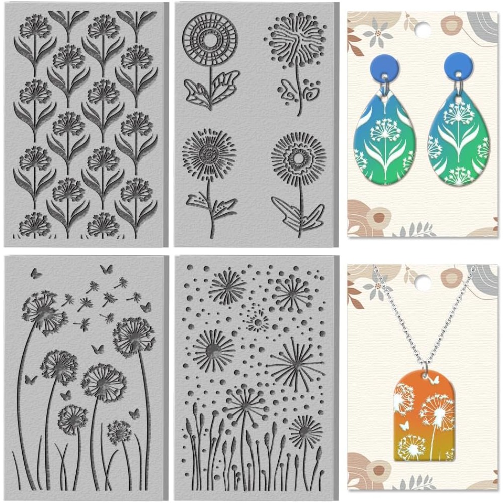 4 Sheets Dandelion Clay Textur - Butterfly Rubber Sheet ulasan dan harga